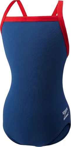 Vista 12 de Speedo Traje de baño de una pieza para niñas Endurance+ Flyback - colores de equipo sólidos para jóvenes Negro/Negro