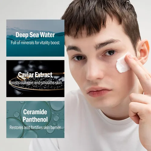 Vista 5 de DASHU Hidratante para hombres 5.17 oz – Crema facial Aqua todo en uno, antiarrugas y loción facial hidratante mineral oceánica, hidratante facial