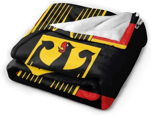Vista 2 de LuckyLou Manta de forro polar de franela con bandera alemana y águila, ultra suave, acogedora y cálida para el hogar (3 tamaños)