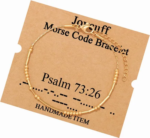 Vista 33 de JoycuFF Pulseras inspiradoras de código morse para mujeres, cuentas de plata, joyería con mantra de motivación, regalos para ella