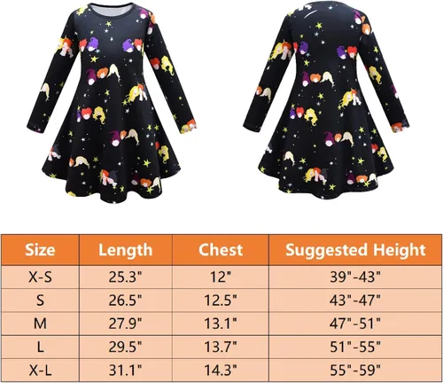 Vista 4 de Garperkids Disfraz de bruja de dibujos animados para niñas, vestido de manga larga, vestido de fiesta negro, trajes de invierno para niños pequeños