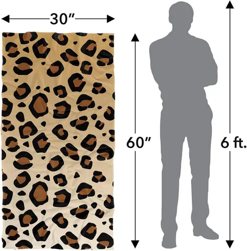 Vista 6 de LOGOVISION Toalla de playa con estampado de leopardo 30" X 60