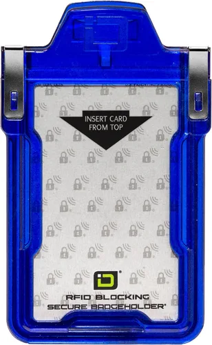 Vista 22 de Identity Stronghold - Soporte seguro para tarjetas RFID para 1 tarjeta, soporte para tarjetas de identificación de plástico duro resistente