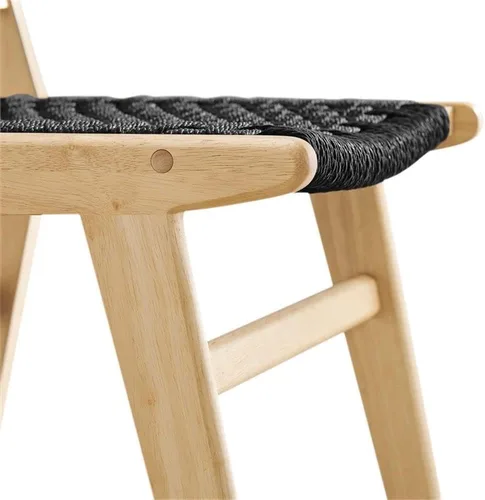 Vista 8 de Modway Saoirse - Sillón decorativo de madera de imitación en color negro natural