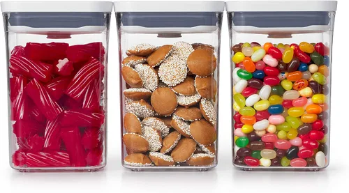 Vista 2 de OXO Good Grips - Juego de recipientes POP (3 piezas cuadradas pequeñas + 4 piezas Mini)