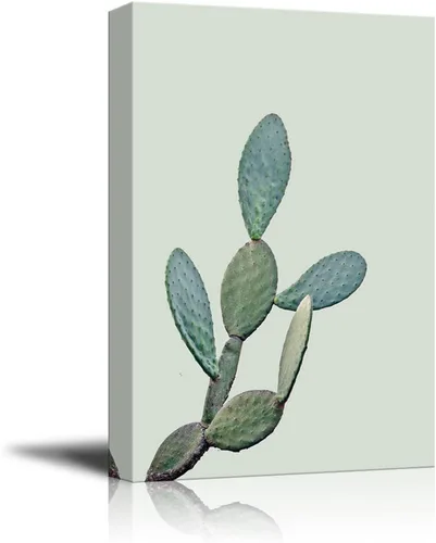 Vista 28 de Wall26 - Lienzo decorativo para pared (12.0 x 18.0 in), diseño de cactus sobre fondo azul