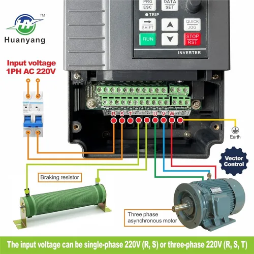 Vista 4 de Inversor VFD monofásico a 3 fases, utilizado en ≤3HP (2.2kW) 10Amps 200-230V motor de 3 fases, entrada/salida 200V-230V, variador de frecuencia