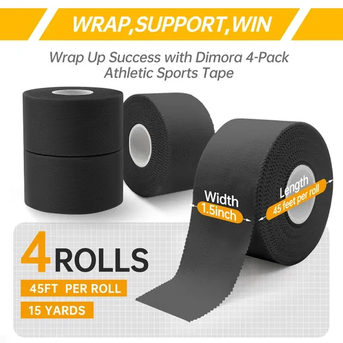 Vista 2 de Dimora Cinta atlética, cinta deportiva fácil de rasgar con bordes dentados, fuerte adherencia, sin residuos, ideal para gimnasia, boxeo, lacrosse