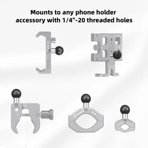 Vista 4 de FANAUE Adaptador de cabeza de bola de aluminio de 0.669 in con rosca de 1/4 de pulgada, compatible con Garmin GPS RAM Mount y brazo de enchufe
