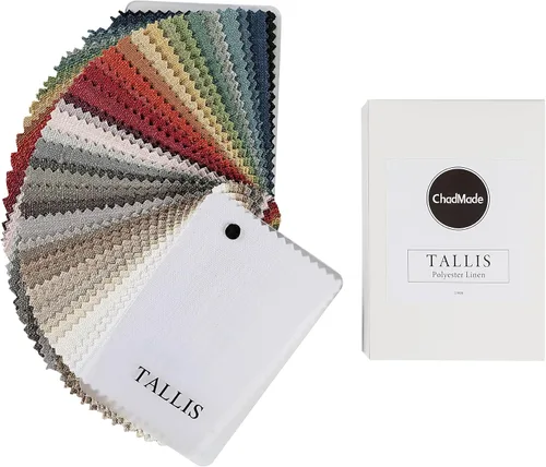 Vista 2 de ChadMade Tallis Collection Folleto de muestra de tela en 5.9 in de largo x 3.9 in de ancho x 2.2 in de alto, mezcla de lino y poliéster, peso medio