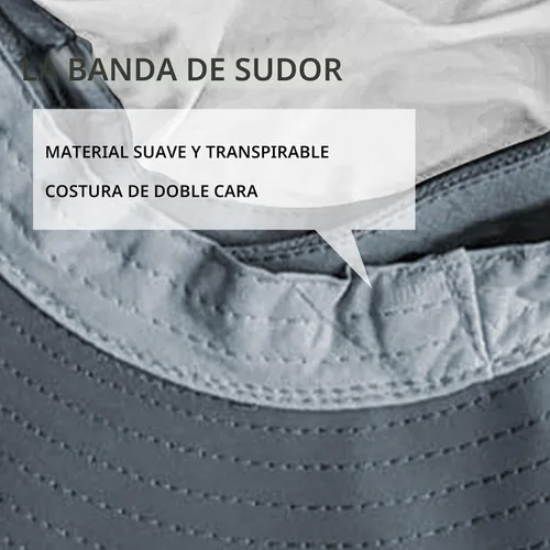 Vista 4 de ZOORON Sombreros de sol para hombres y mujeres con solapa para el cuello Gris oscuro