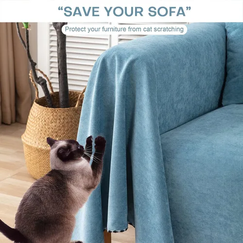 Vista 5 de Foreate Funda impermeable para sofá de mascotas, funda lavable para sofá modular de 3 cojines, protector de sofá a prueba de arañazos y gatos, 71 x