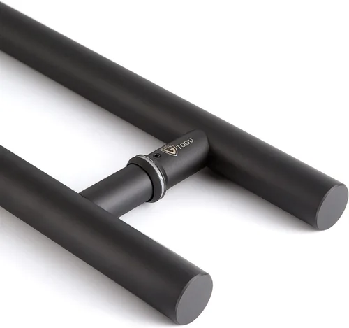 Vista 9 de TOGU TG-6012 - Manija de puerta de doble cara de 36 pulgadas, tirador de escalera de acero inoxidable SUS304 negro mate, resistente para vidrio