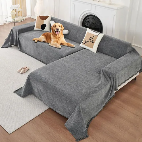Vista 8 de HAOMAIJIA Fundas para Sofá Seccional en Forma de L de 2 Piezas Lavables Fundas para Sofá en Forma de L para Sofá Seccional Funda de Sofá
