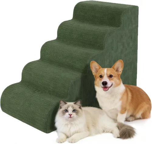 Vista 13 de Escaleras para perros pequeños, rampa de 3 escalones para sofá cama Beige