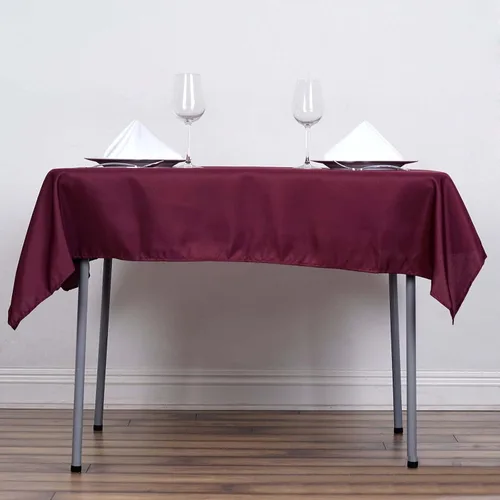 Vista 61 de Efavormart - Mantel rectangular de poliéster, 90 x 156 pulgadas, color borgoña, 5 unidades, para bodas, fiestas, restaurantes