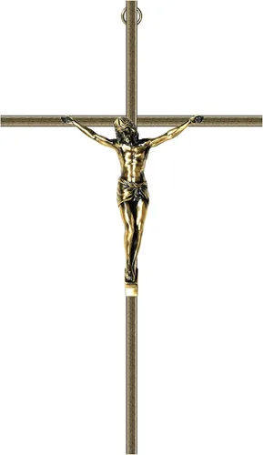 Vista 14 de KUXBET Cruz con Crucifijo, Crucifijo de Jesús en Oro Metálico, Regalo de Bolsillo de Cruz de Estrés para Aliento/Animo para Fe Cristiana, Oración