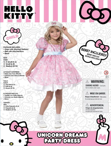 Vista 6 de California Costumes Hello Kitty Unicorn Dreams Classic Party Dress, Child
