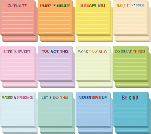 Vista 87 de Yinder 12 notas adhesivas inspiradoras, bonitas notas adhesivas motivacionales, regalos de agradecimiento a los empleados, a granel para profesores