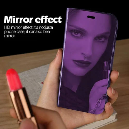 Vista 7 de Funda compatible con Samsung Galaxy A53 de piel con tapa transparente con espejo S-View, a prueba de golpes, con función atril, antiarañazos, funda