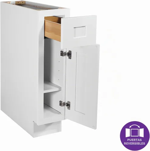 Vista 5 de Design House Brookings - Mueble base de cocina, 9 pulgadas, color blanco
