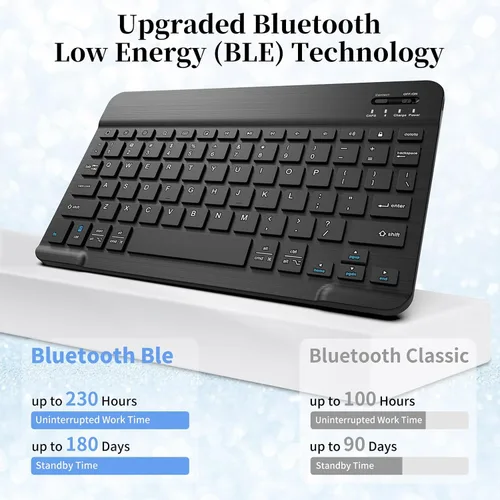 Vista 6 de Funda de teclado para iPad de 9ª/8ª/7ª generación de 10.2 pulgadas 2021/2020/2019 con soporte delgado giratorio de 360 grados, cubierta inteligente