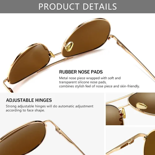 Vista 5 de SUNGAIT Women's Lightweight Oversized Aviator Sunglasses - Mirrored Polarized Lens