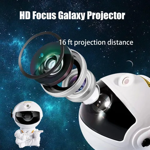 Vista 3 de Proyector de Galaxia Astronauta, Luz de Proyector de Estrellas, Luz Nocturna para Niños, Luz Nocturna de Techo de Estrellas de Nebulosa con Control
