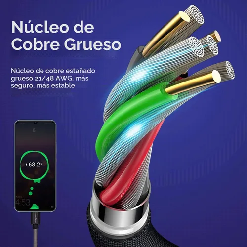 Vista 5 de [Paquete de 5 de 1 pie] Compatible con Samsung Galaxy S9 S10 S8 Plus Cable Cargador (Carga Rápida 3A), Cable Cargador TPE USB C Tipo C, USB A a Tipo