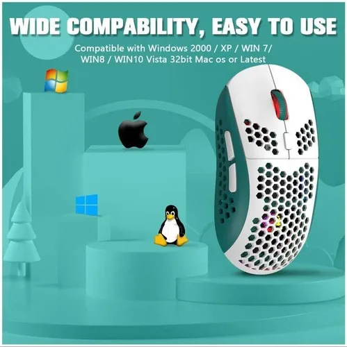 Vista 9 de ZIYOU LANG Ratón para juegos RGB con cable, 65G ligero de panal ultraligero con sensor de alta precisión 6400DPI, 6 botones programables USB