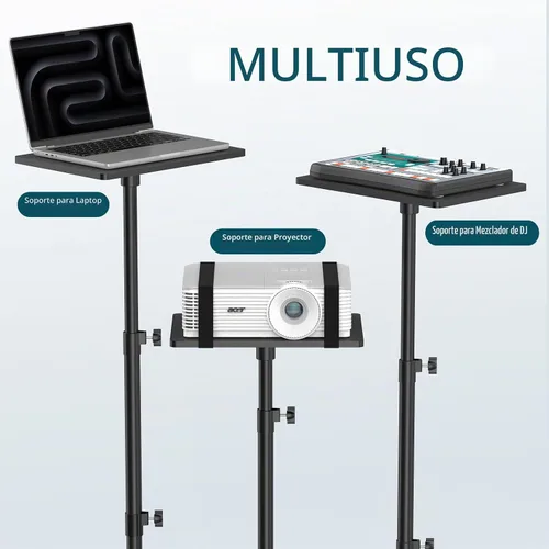 Vista 4 de Trípode para proyector de 23 a 51 pulgadas, soporte de trípode para laptop con banda elástica, altura ajustable para oficina, hogar, escenario