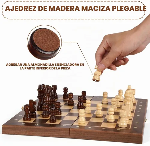 Vista 2 de Juego de ajedrez magnético de viaje de 12 pulgadas, tablero de ajedrez magnético de madera con 2 reinas extra, tablero de ajedrez plegable