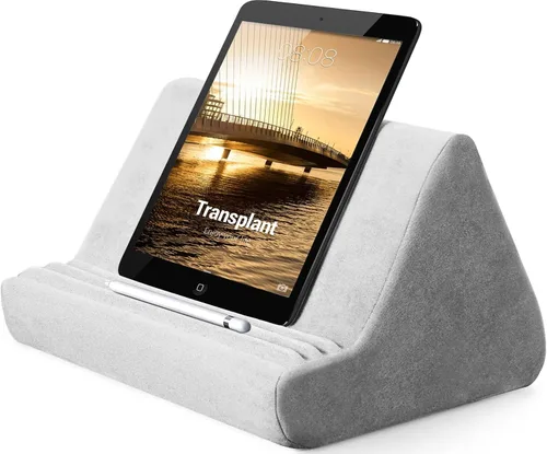 Vista 9 de BZVV Soporte de Tableta Suave con Almohada y Bolsillo, Soporte Ajustable con 3 Ángulos de Visualización, Soporte Holgazán para Cama y Sofá