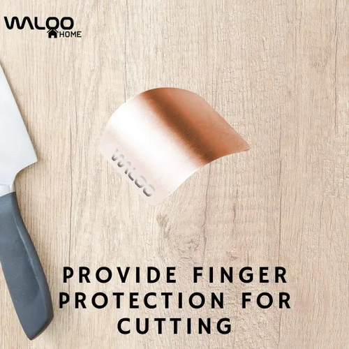 Vista 2 de WALOO Protector de dedos de acero inoxidable para cortar, protector de corte de cuchillos y protectores de herramientas de cocina, herramienta