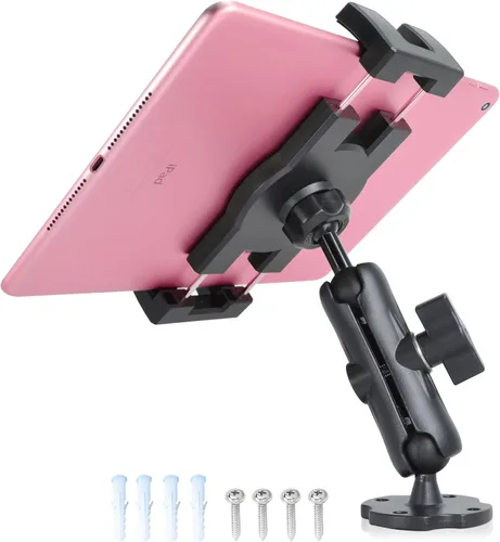 Vista 8 de VAUBORTTI Soporte de tablet para camión, brazo de aluminio, soporte para iPad de 6.5 a 12.9 pulgadas, iPad mini/Air/Pro, base de taladro resistente