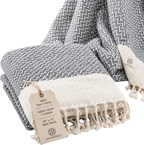 Vista 11 de Madamelique Exclusivo juego de toallas de mano de 2 a 18 x 40 pulgadas, toalla decorativa de baño para manos, cara, cabello, yoga, té, paños