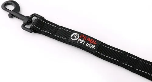 Vista 8 de Correa de perro de 6 pies con asa acolchada de tráfico, resistente, doble asa para un mayor control de capacitación en seguridad, perfecto para Negro