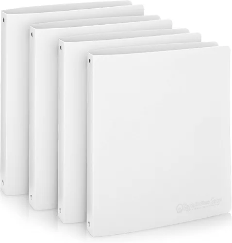 Vista 11 de Carpeta económica de 3 anillos redondos de 1 pulgada, con capacidad para 175 hojas, flexible, ligera, paquete de 4, apertura lateral, color negro