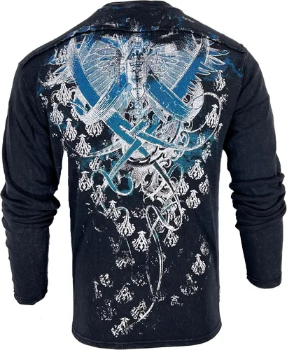 Vista 3 de Archaic by Affliction - Camisa térmica para hombre, corte de madera, color negro, Negro