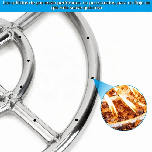 Vista 5 de Stanbroil 12 Inch Round Fire Pit Burner Ring for Natural Gas & Propane