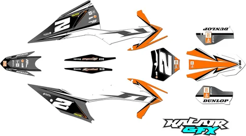 Vista 9 de Kit de gráficos para KTM Enduro 4-Stroke 250 XC-F, 350 XC-F y 450 XC-F años 2019, 2020, 2021 y 2022 Razor Series Azul-verde 16 Mil - Adhesivo
