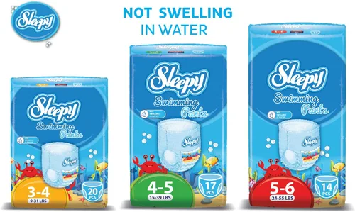 Vista 2 de SOHO Sleepy - Pañales para nadar no se hinchan en el agua, especialmente diseñados para nadar, cómodos protectores especiales de fugas, comodidad