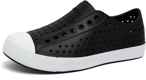 Vista 17 de FLIOZY Zuecos de jardín impermeables para hombres y mujeres, zapatos ligeros y transpirables de EVA sin cordones, cómodos y antideslizantes, calzado