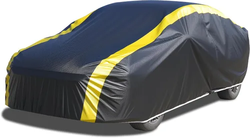 Vista 8 de Funda de coche impermeable de 2 puertas, para todo tipo de clima para automóviles, cubierta completa para exteriores con protección contra lluvia