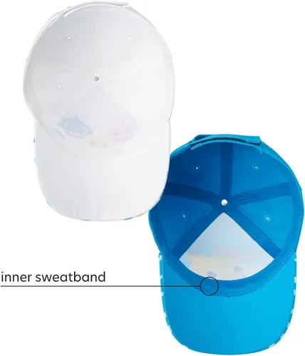 Vista 5 de Nickelodeon Gorro de tiburón para niños pequeños, paquete de 2 gorras de béisbol ajustables