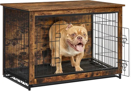 Vista 16 de Feandrea Mueble de Jaula para Perros, Mesa Auxiliar Lateral de 27.2 Pulgadas, Perrera Moderna para Perros en Interior hasta 30 lb, Jaula para Perros