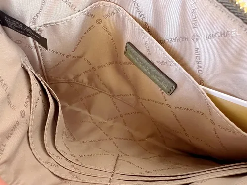 Vista 3 de Michael Kors Jet Set Travel XL - Bolso de mano con cremallera de cuero verde militar Verde ejército