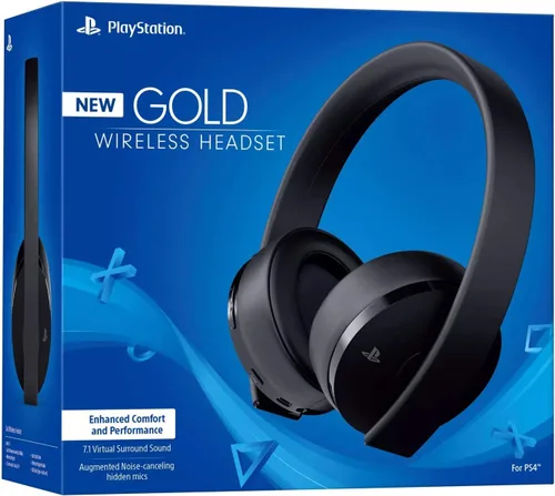 Vista 3 de Sony PlayStation Gold Wireless Headset 7.1 Surround Sound PS4 Nueva versión 2018