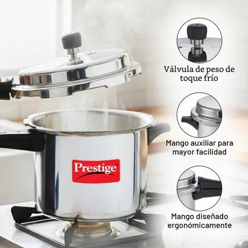 Vista 5 de Ollas a presión de aluminio Prestige Popular, Plateado
