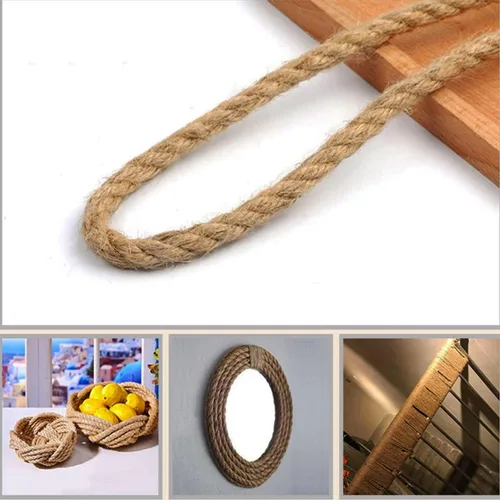 Vista 3 de Cuerda de cáñamo de yute natural (0.236 in x 165 pies), cuerda de yute fuerte para manualidades, poste rascador de gatos, jardinería, decoración